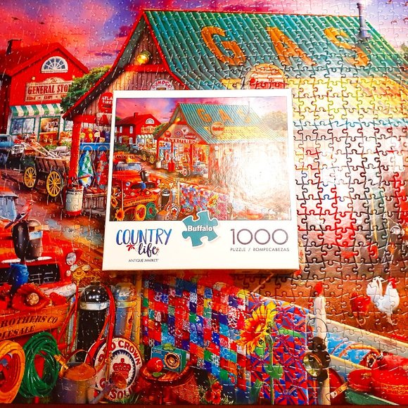 Buffalo David Bitton Games Buffalo Jigsaw Puzzle Antique Market 00